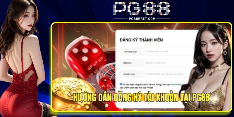 Giao diện đăng ký tài khoản tại sân chơi PG88